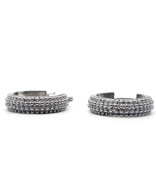 ROMALI Stainless Steel Beaded Hoop Earrings - ROMALI