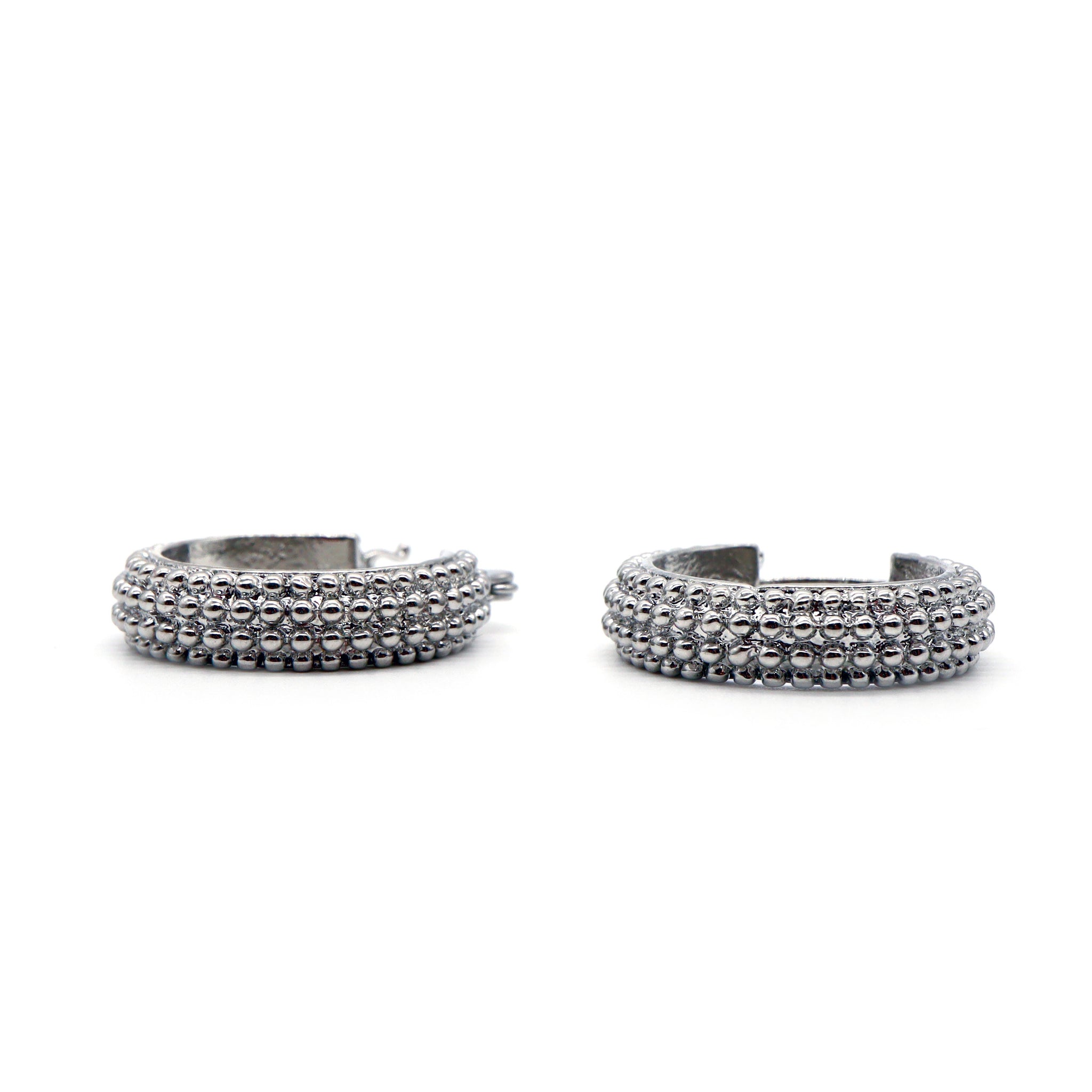 ROMALI Stainless Steel Beaded Hoop Earrings