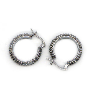 ROMALI Stainless Steel Beaded Hoop Earrings - ROMALI