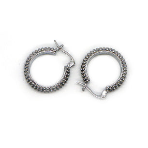 ROMALI Stainless Steel Beaded Hoop Earrings