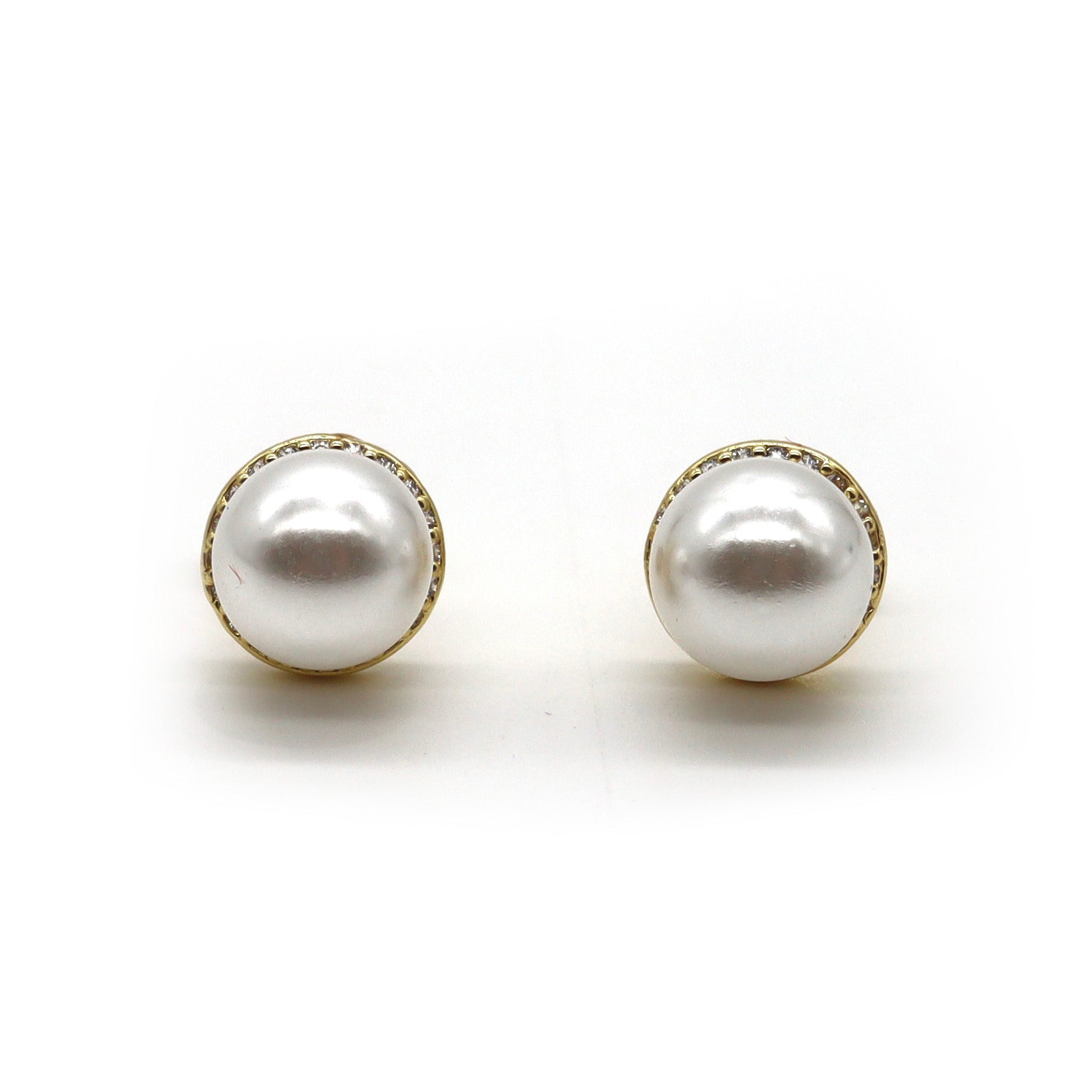 ROMALI 18K Gold-Plated Pearl Stud Earrings