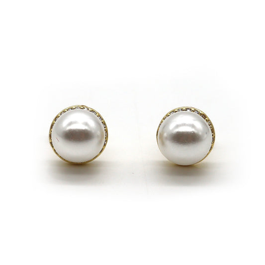 ROMALI 18K Gold-Plated Pearl Stud Earrings