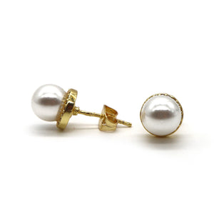 ROMALI 18K Gold-Plated Pearl Stud Earrings - ROMALI