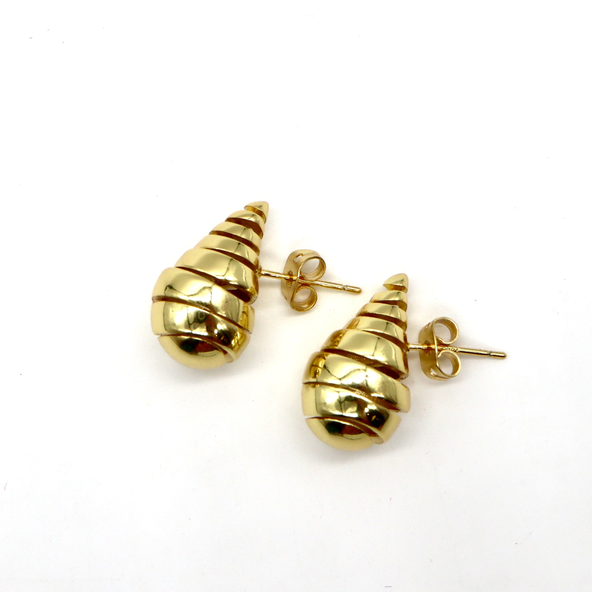 ROMALI 18K Gold-Plated Spiral Shell Stud Earrings