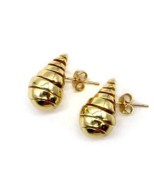 ROMALI 18K Gold-Plated Spiral Shell Stud Earrings - ROMALI