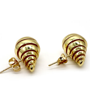 ROMALI 18K Gold-Plated Spiral Shell Stud Earrings - ROMALI