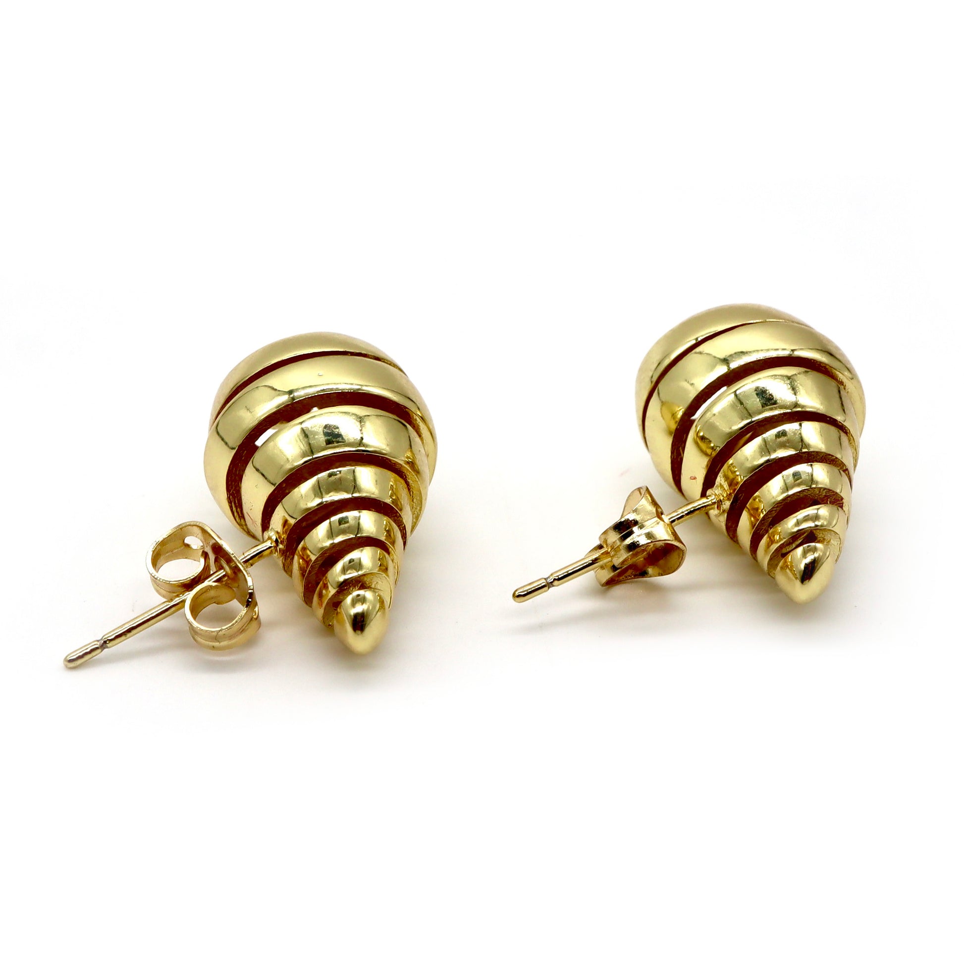 ROMALI 18K Gold-Plated Spiral Shell Stud Earrings - ROMALI