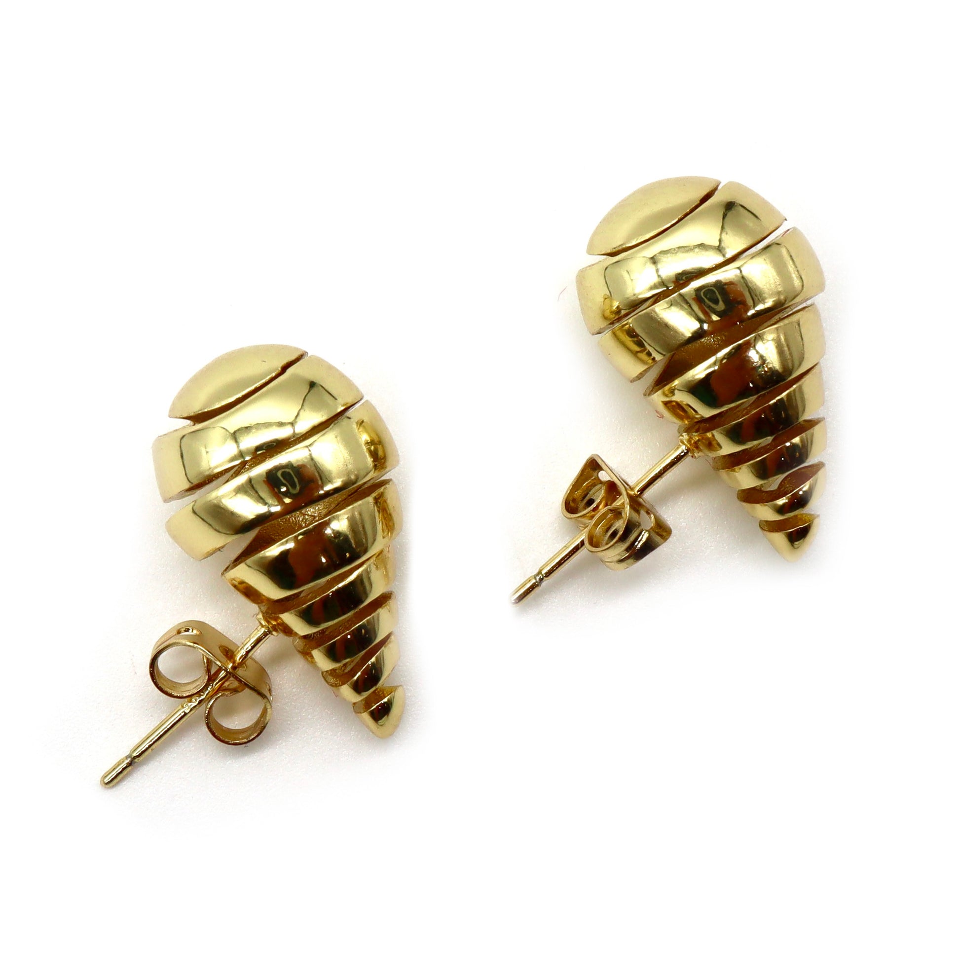 ROMALI 18K Gold-Plated Spiral Shell Stud Earrings - ROMALI