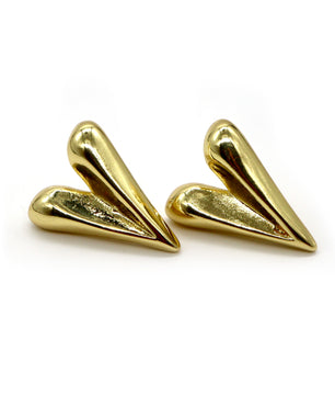 ROMALI 18K Gold-Plated Heart Drop Stud Earrings - ROMALI