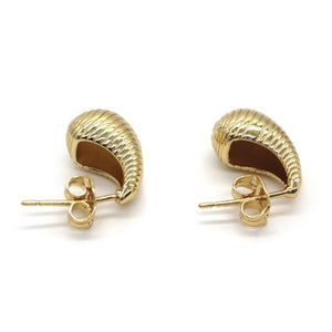 ROMALI 18K Gold-Plated Textured Teardrop Stud Earrings