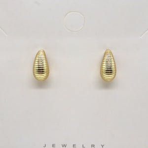 ROMALI 18K Gold-Plated Textured Teardrop Stud Earrings