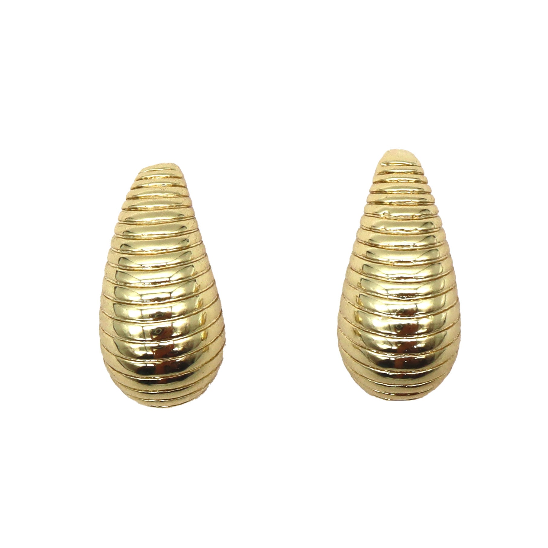 ROMALI 18K Gold-Plated Textured Teardrop Stud Earrings