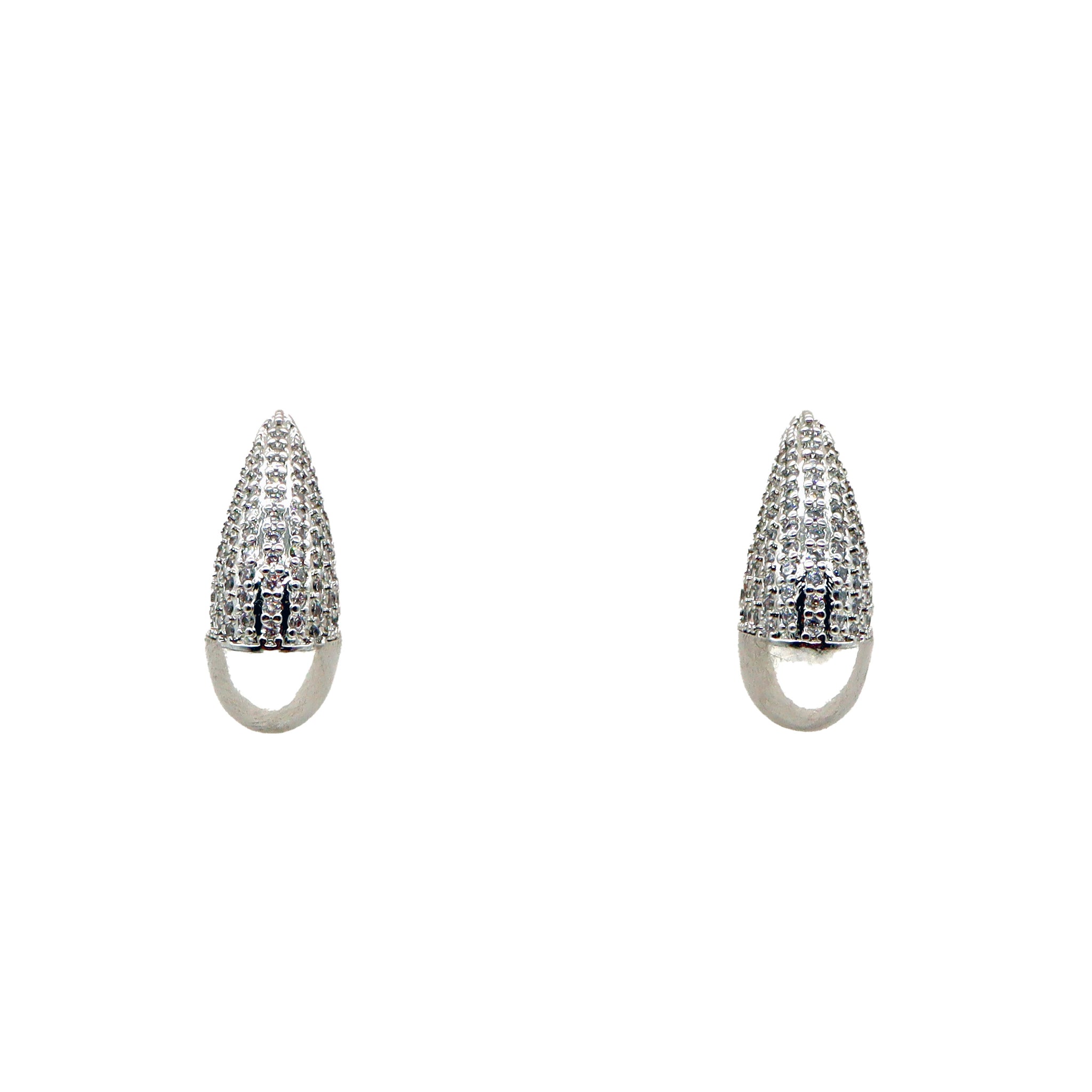 ROMALI Stainless Steel Teardrop Pave Stud Earrings