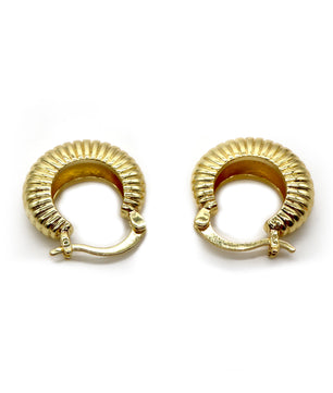 ROMALI 18K Gold-Plated Ridged Hoop Earrings - ROMALI