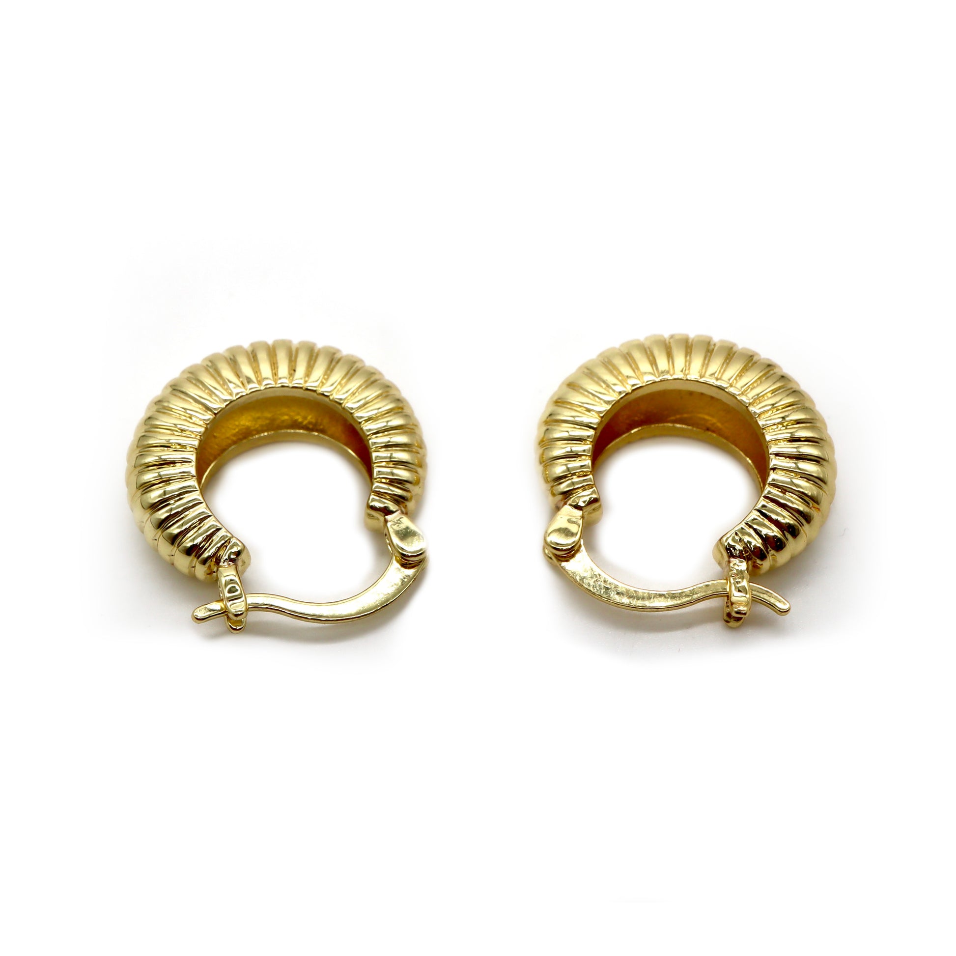 ROMALI 18K Gold-Plated Ridged Hoop Earrings