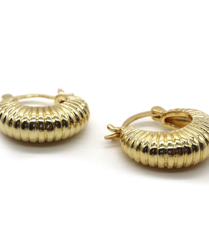 ROMALI 18K Gold-Plated Ridged Hoop Earrings - ROMALI