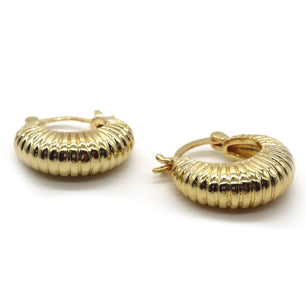 ROMALI 18K Gold-Plated Ridged Hoop Earrings