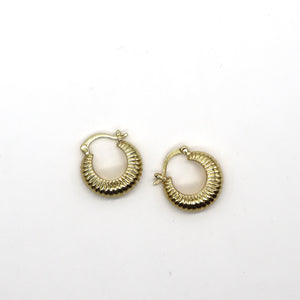 ROMALI 18K Gold-Plated Ridged Hoop Earrings