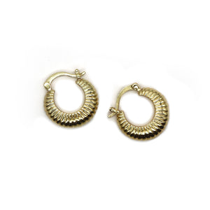 ROMALI 18K Gold-Plated Ridged Hoop Earrings