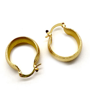 ROMALI 18K Gold-Plated Textured Hoop Earrings - ROMALI