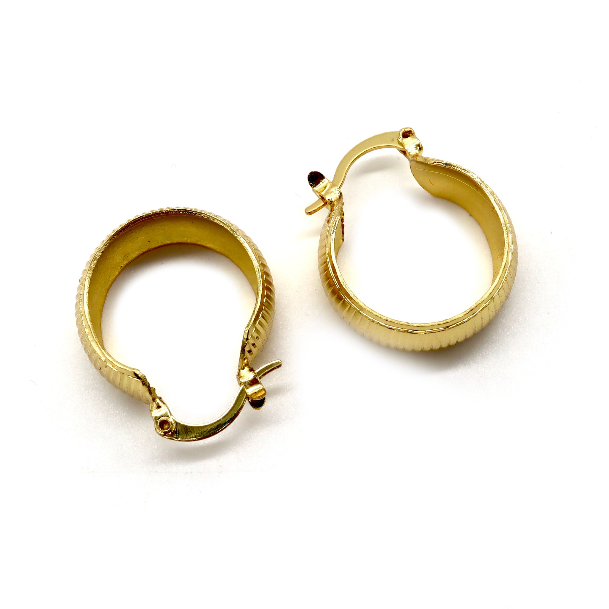 ROMALI 18K Gold-Plated Textured Hoop Earrings