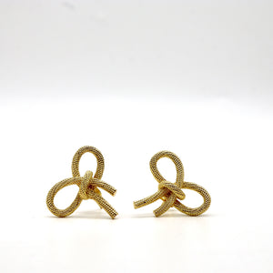 ROMALI 18K Gold-Plated Bow Knot Stud Earrings