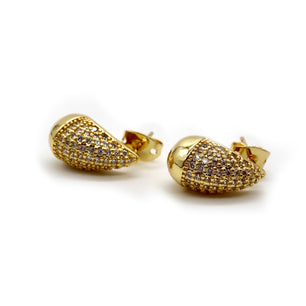 ROMALI 18K Gold-Plated Teardrop Stud Earrings