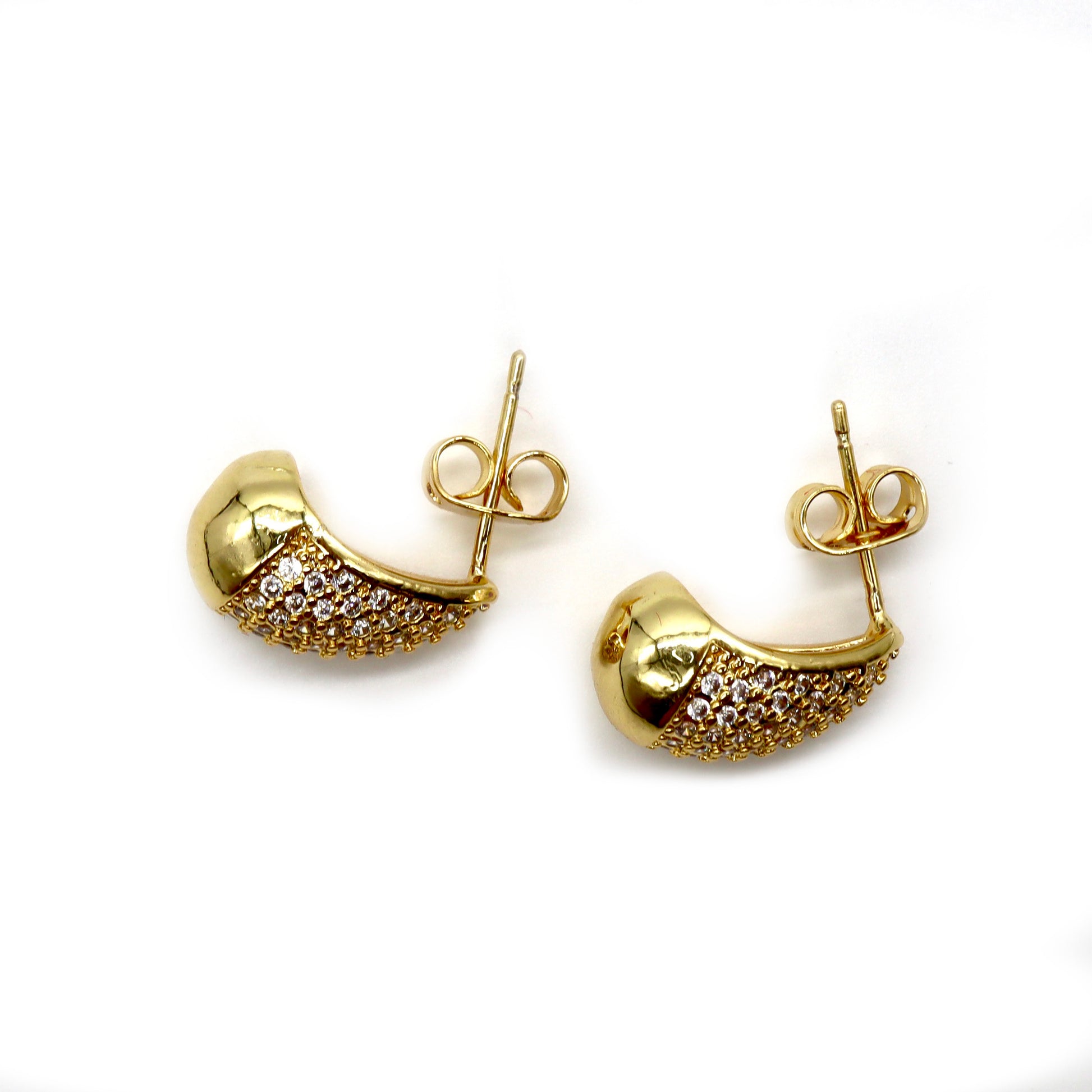 ROMALI 18K Gold-Plated Teardrop Stud Earrings