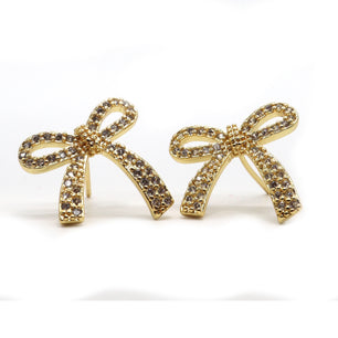 ROMALI 18K Gold-Plated Bow Stud Earrings