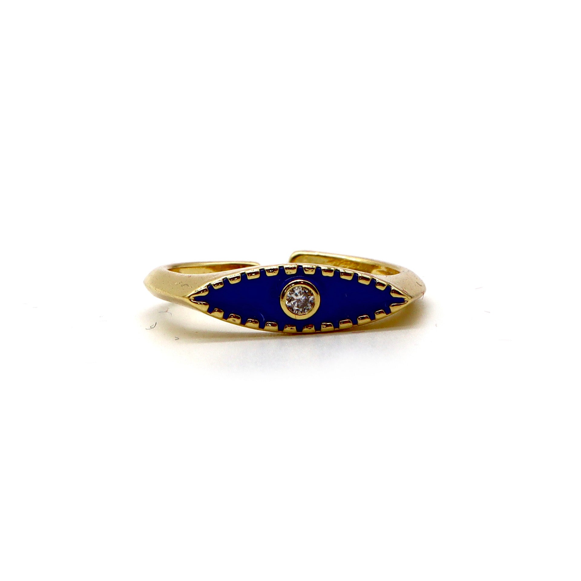 ROMALI 18K Gold-Plated Adjustable Evil Eye Ring