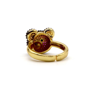 ROMALI 18K Gold-Plated Teddy Bear Adjustable Ring