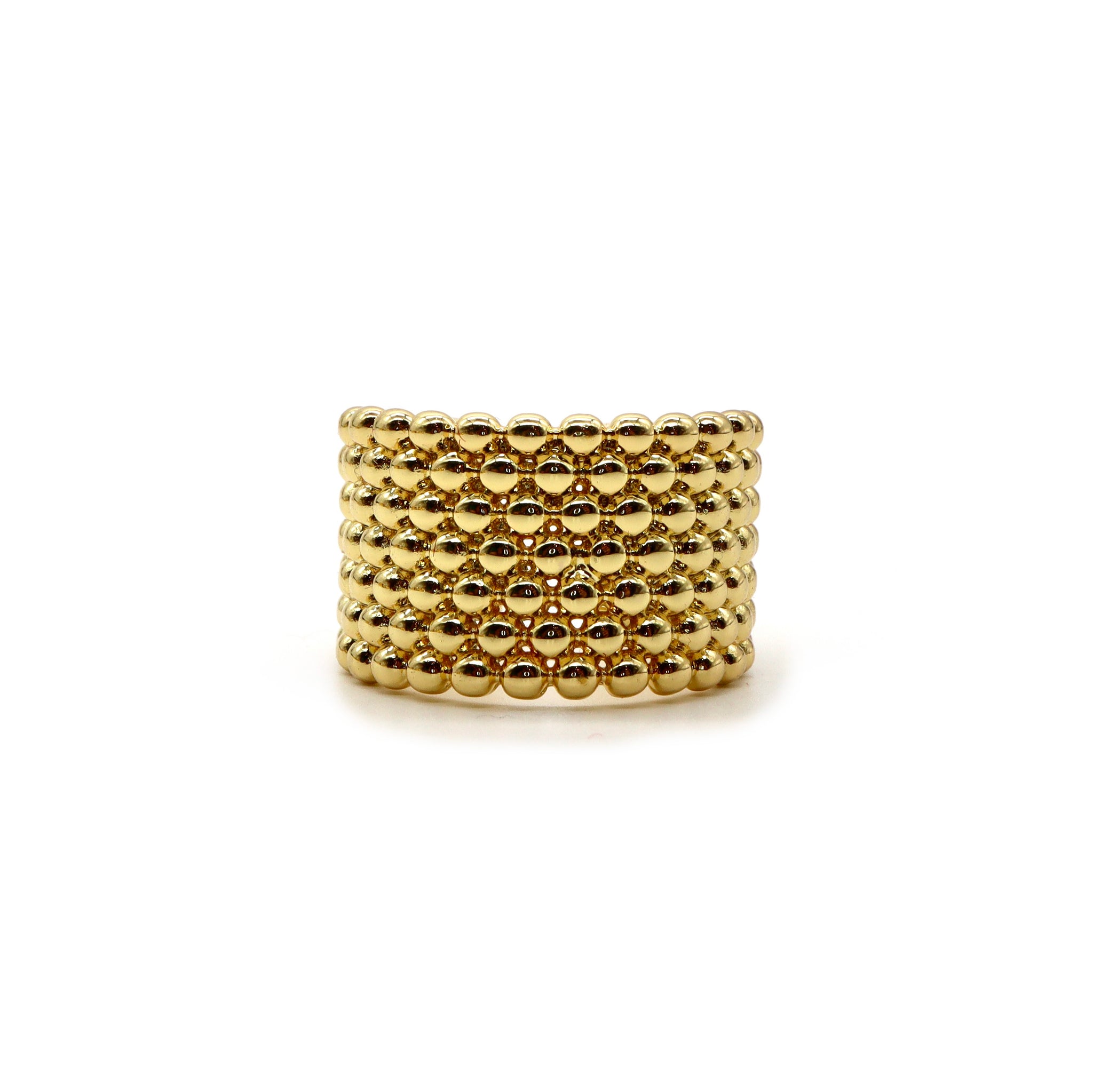 ROMALI 18K Gold-Plated Beaded Adjustable Ring