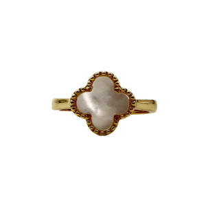 ROMALI 18K Gold-Plated Clover Adjustable Ring