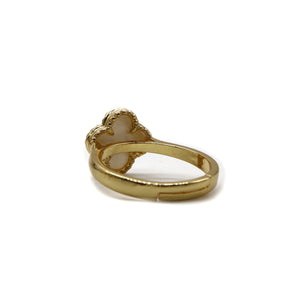 ROMALI 18K Gold-Plated Clover Adjustable Ring