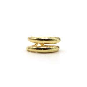 ROMALI 18K Gold-Plated Double Band Adjustable Ring