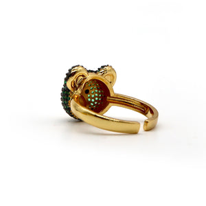 ROMALI 18K Gold-Plated Teddy Bear Adjustable Ring