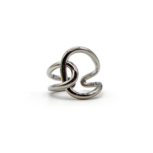 ROMALI Stainless Steel Abstract Knot Adjustable Ring