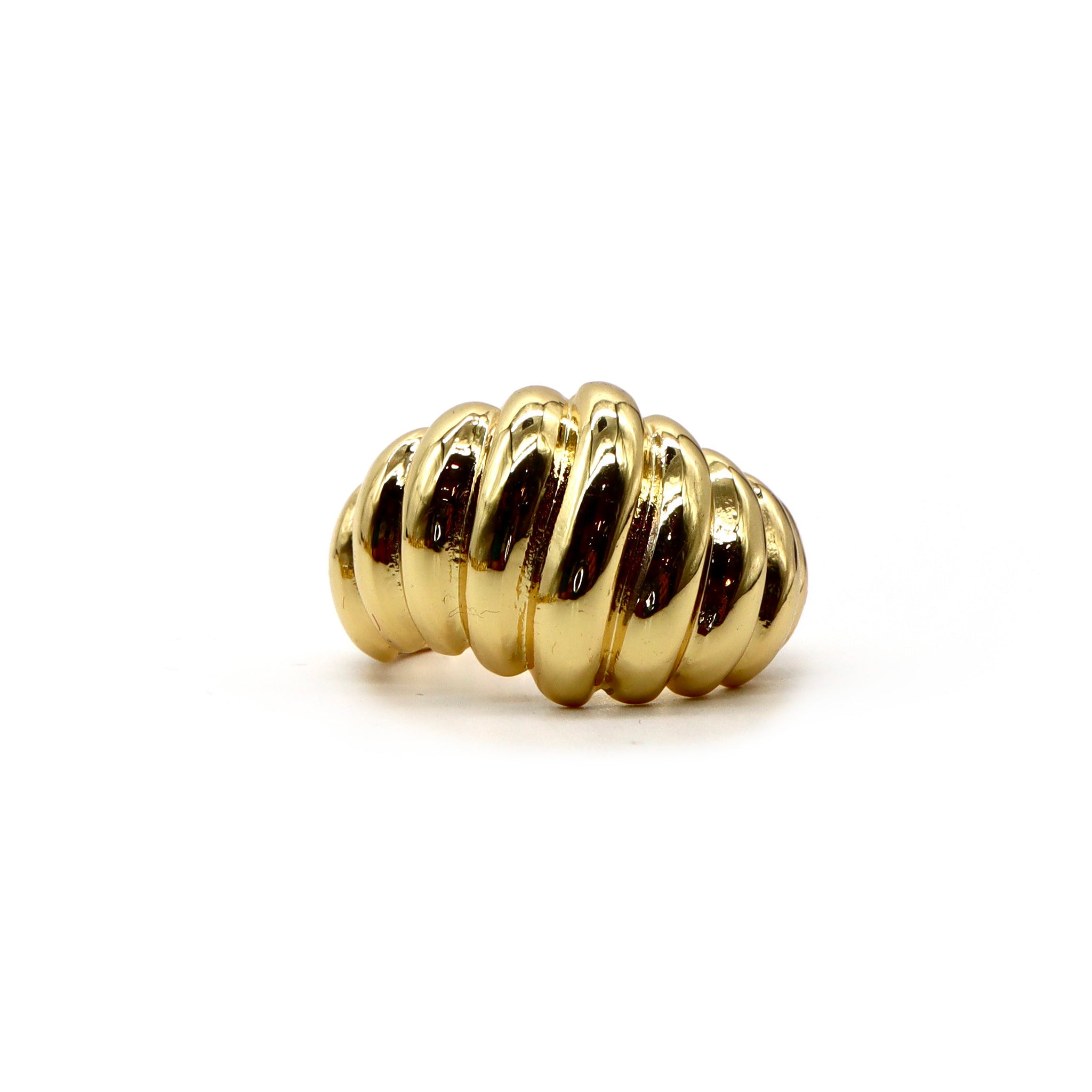 ROMALI 18K Gold-Plated Twisted Coil Adjustable Ring