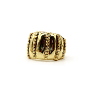 ROMALI 18K Gold-Plated Textured Adjustable Ring