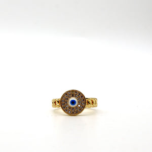 ROMALI 18K Gold-Plated Evil Eye Adjustable Ring