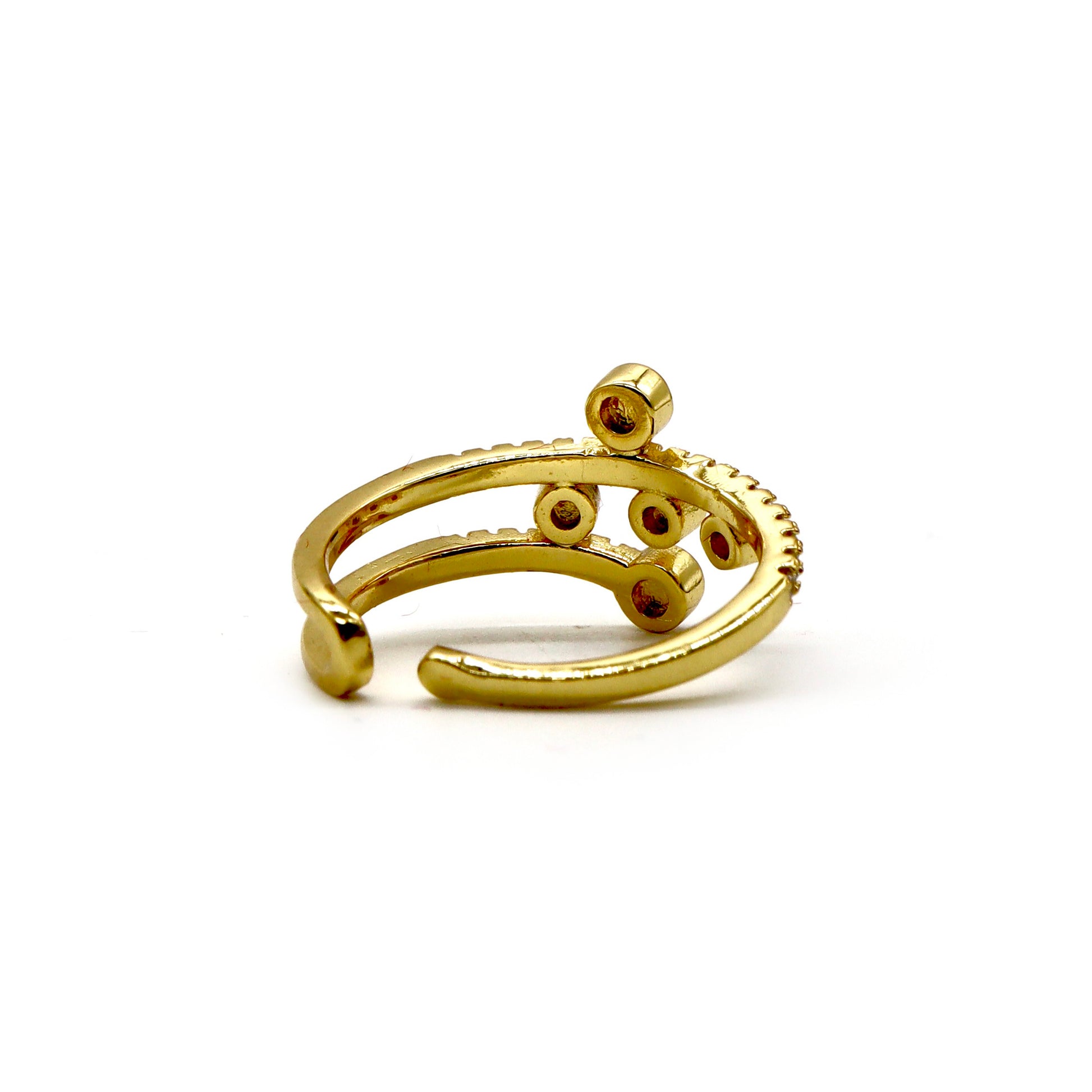 ROMALI 18K Gold-Plated Multi-Evil Eye Adjustable Ring