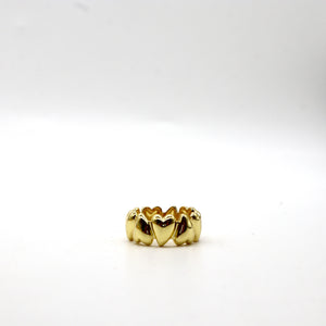 ROMALI 18K Gold-Plated Heart Chain Adjustable Ring