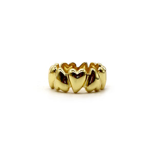 ROMALI 18K Gold-Plated Heart Chain Adjustable Ring