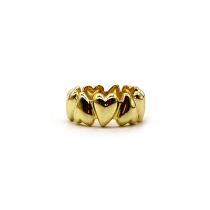 ROMALI 18K Gold-Plated Heart Chain Adjustable Ring