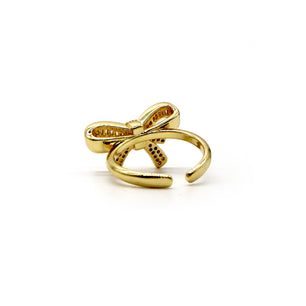 ROMALI 18K Gold-Plated Bow Adjustable Ring