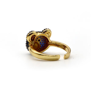 ROMALI 18K Gold-Plated Teddy Bear Adjustable Ring