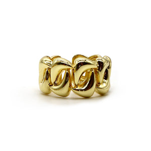 18K Gold-Plated Chunky Chain Ring – Bold Statement Piece