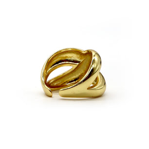 18K Gold-Plated Bold Knot Ring – Elegant Statement Piece