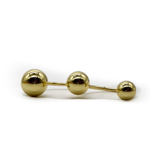 18K Gold-Plated Triple Ball Ring – Modern Sculptural Design