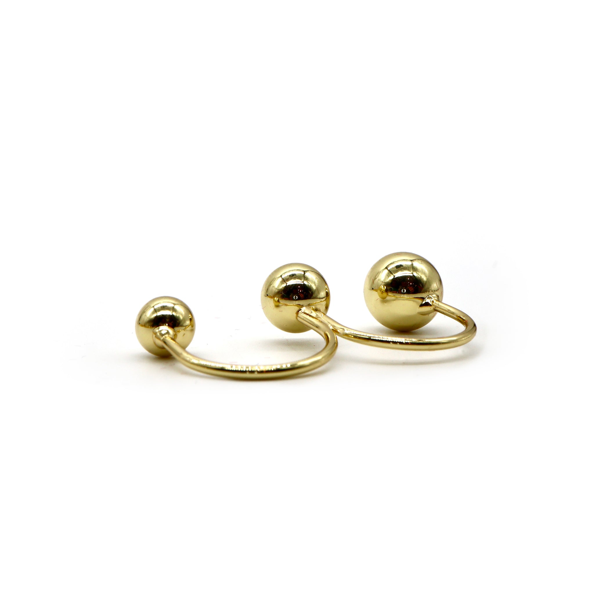 18K Gold-Plated Triple Ball Ring – Modern Sculptural Design